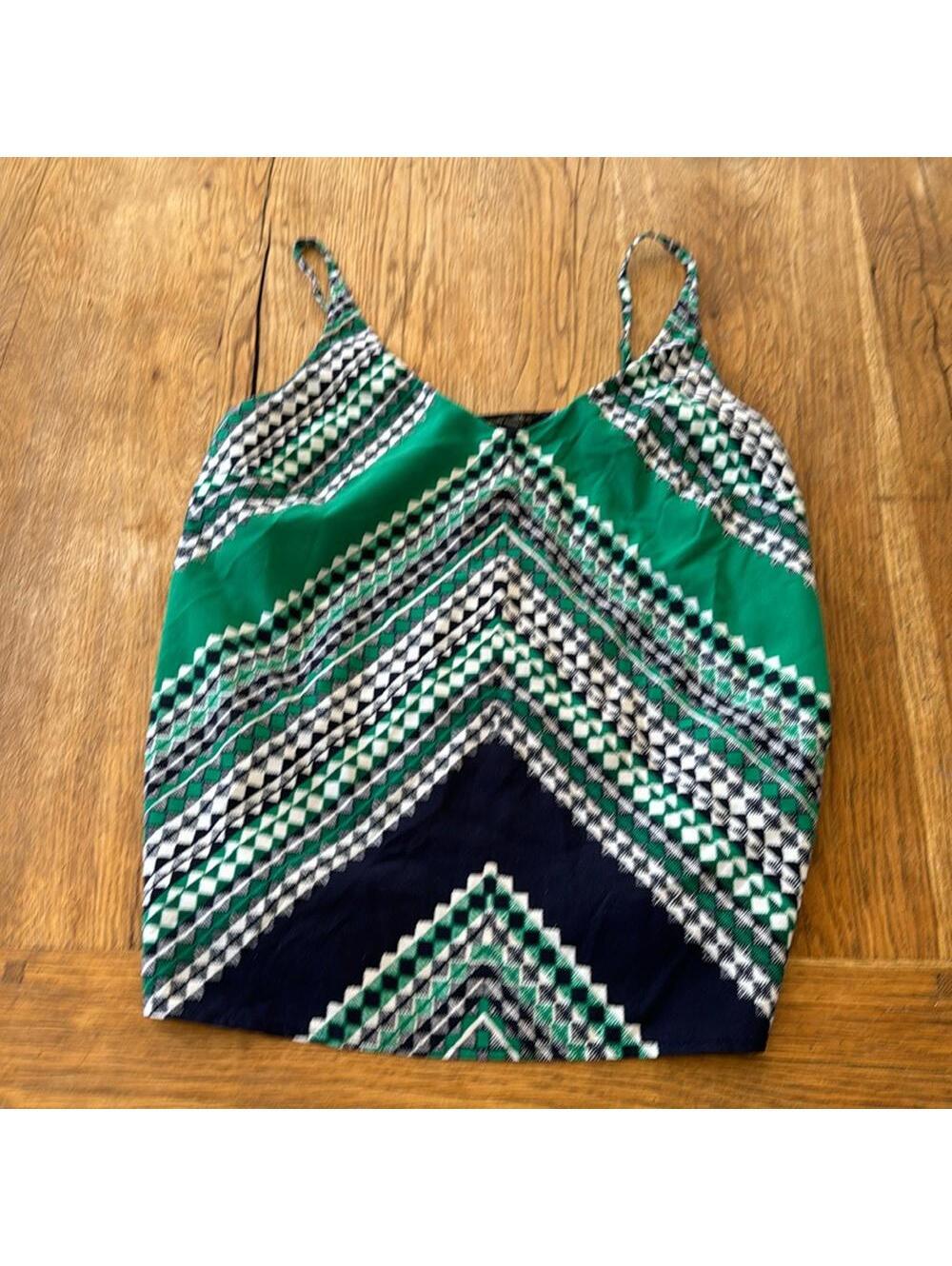 BANANA REPUBLIC GREEN AND NAVY TANK DIAMONDS small